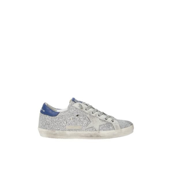 Golden Goose Deluxe Brand Metallic Superstar Silver Glitter Navy