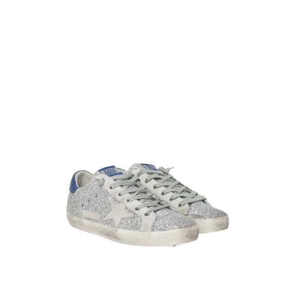 Golden Goose Deluxe Brand Metallic Superstar Silver Glitter Navy - Image 2