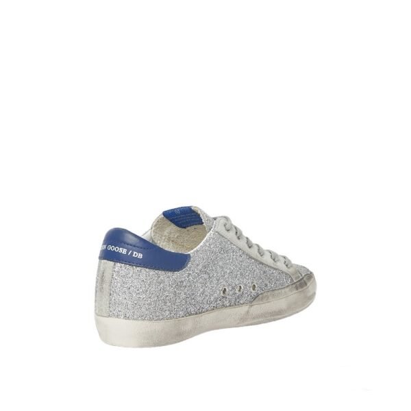 Golden Goose Deluxe Brand Metallic Superstar Silver Glitter Navy - Image 3