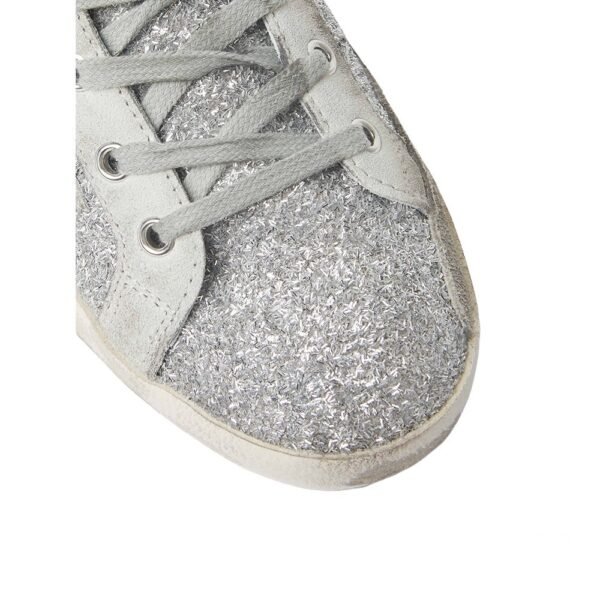 Golden Goose Deluxe Brand Metallic Superstar Silver Glitter Navy - Image 4