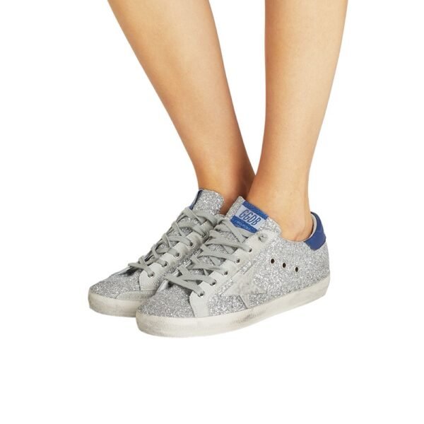 Golden Goose Deluxe Brand Metallic Superstar Silver Glitter Navy - Image 5