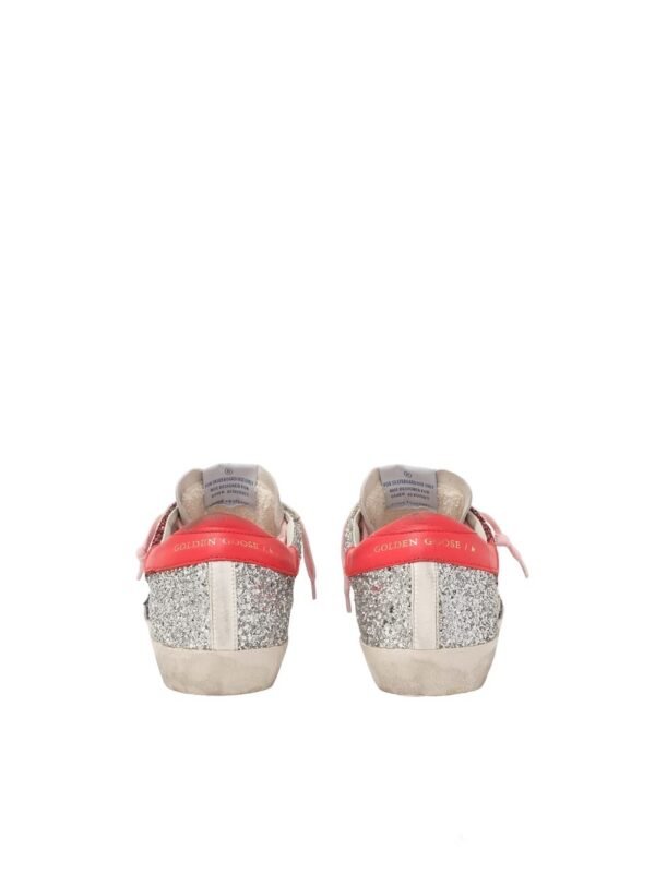 Golden Goose Glitter Detail Superstar Trainers In White - Image 3