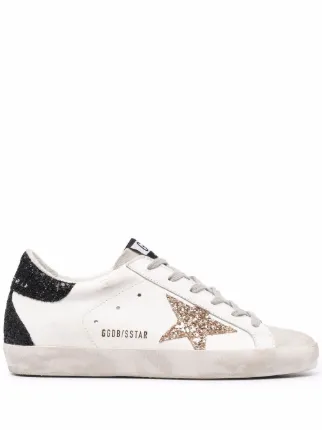Golden Goose Superstar in white black & glitter Star