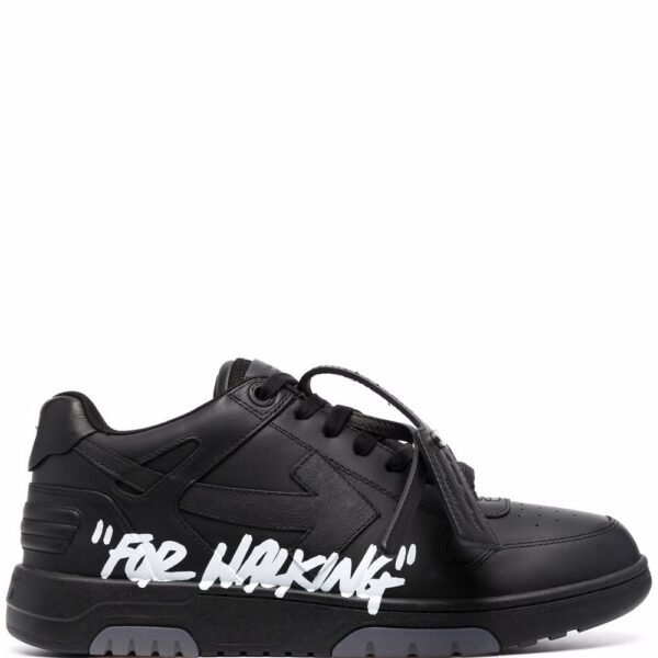 OFF-WHITE Out Of Office OOO "For Walking" Low Tops Black White