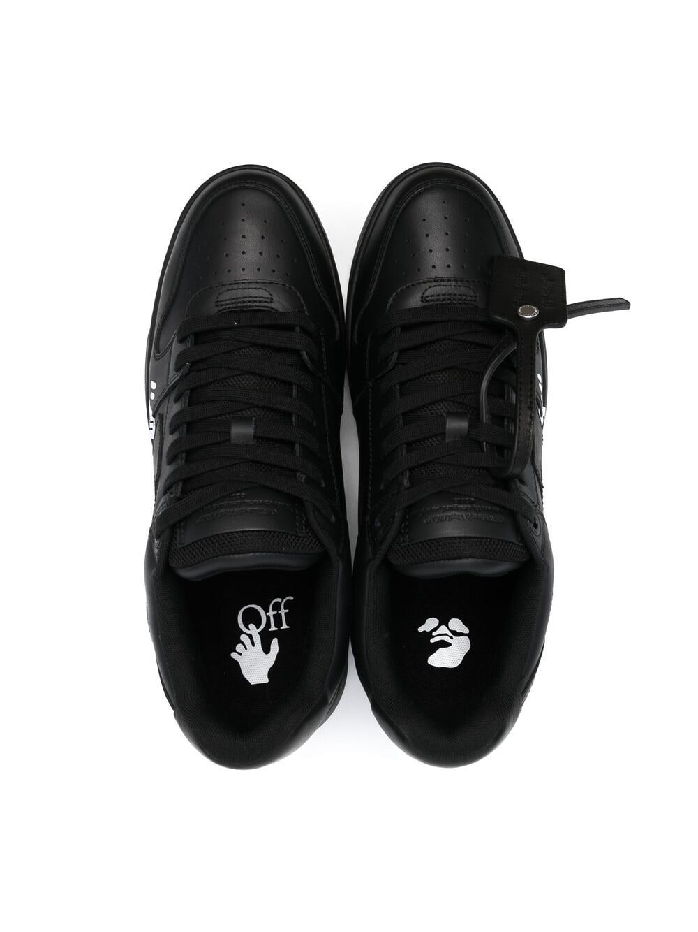 OFF-WHITE Out Of Office OOO "For Walking" Low Tops Black White - Image 4