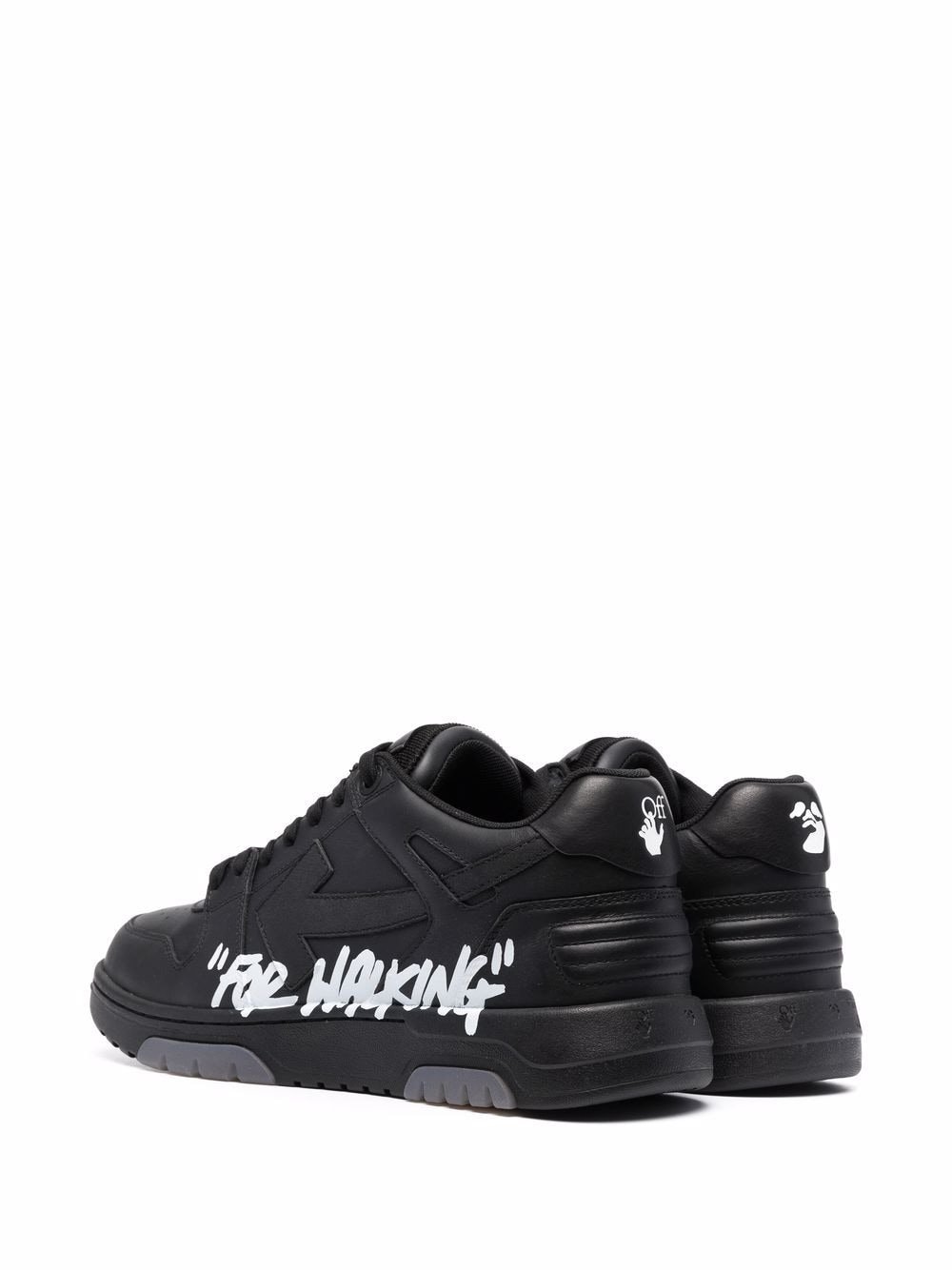 OFF-WHITE Out Of Office OOO "For Walking" Low Tops Black White - Image 3