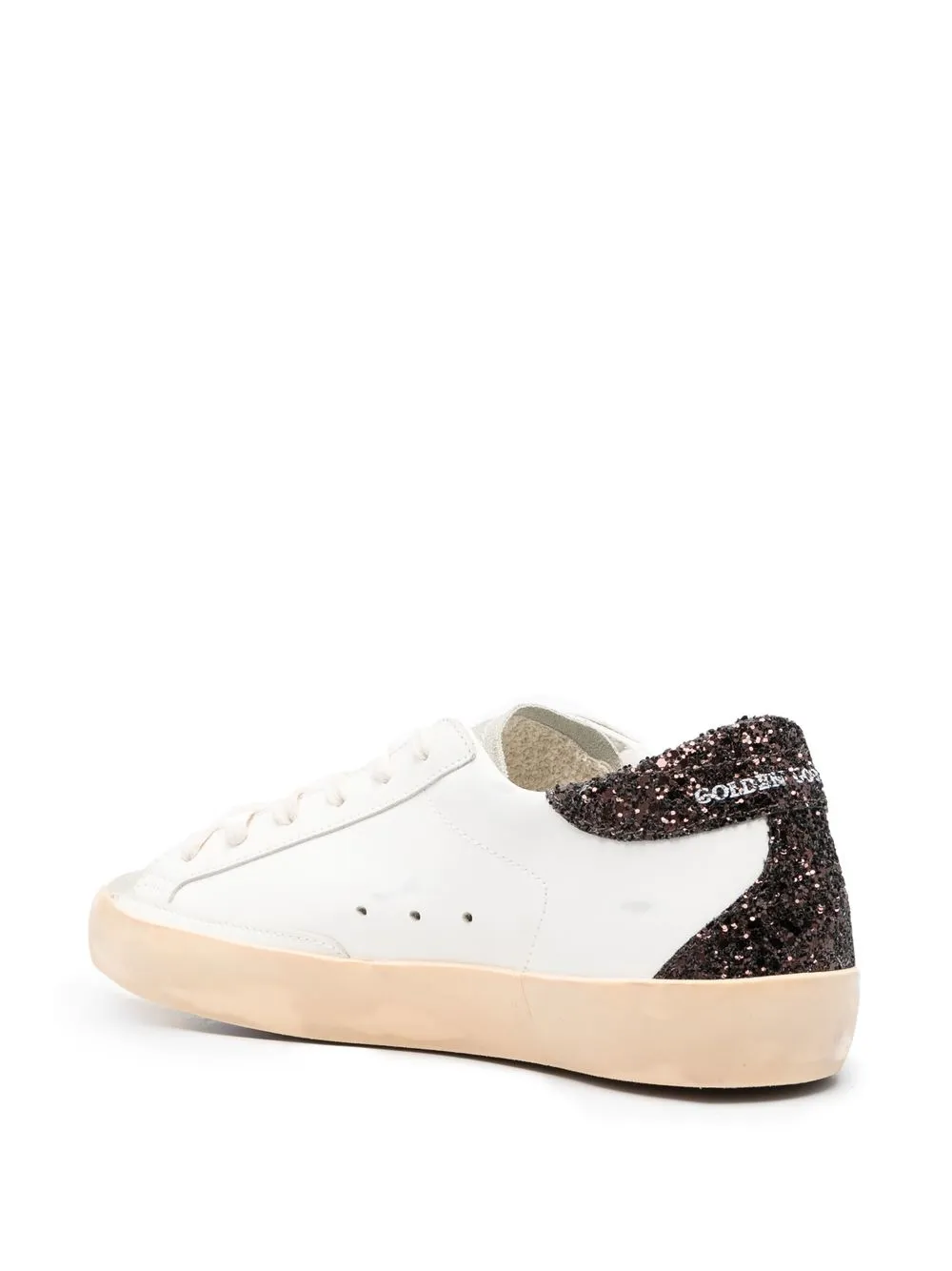 Golden Goose Super-Star with silver star and brown glitter heel tab - Image 3