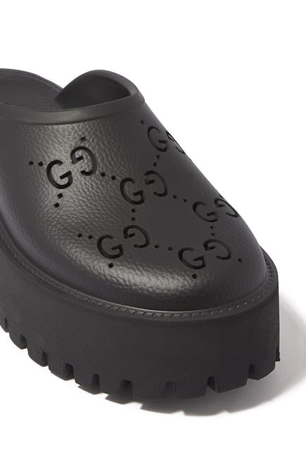 Gucci Perforated Rubber Platform Sandals - Image 4