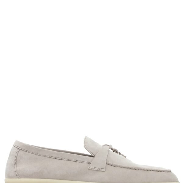 Loro Piana Summer Charms Walk Loafer Suede Pearl Grey