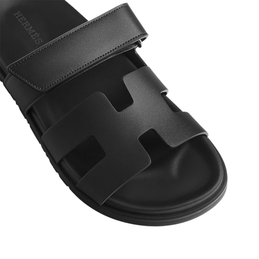 Hermes Chypre Sandal Noir Calfskin Leather - Image 4