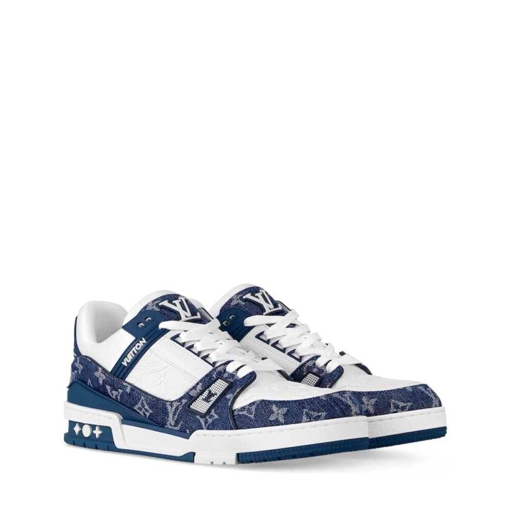 Louis Vuitton LV Trainer Monogram Denim White Blue - Image 2