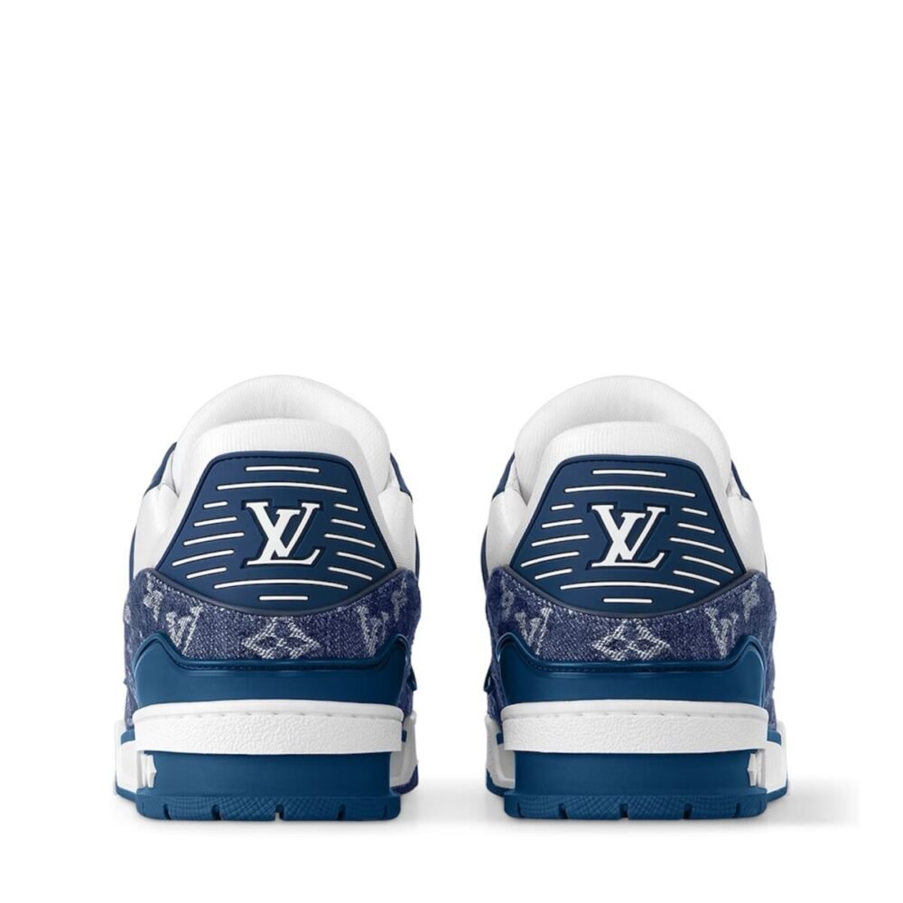 Louis Vuitton LV Trainer Monogram Denim White Blue - Image 6