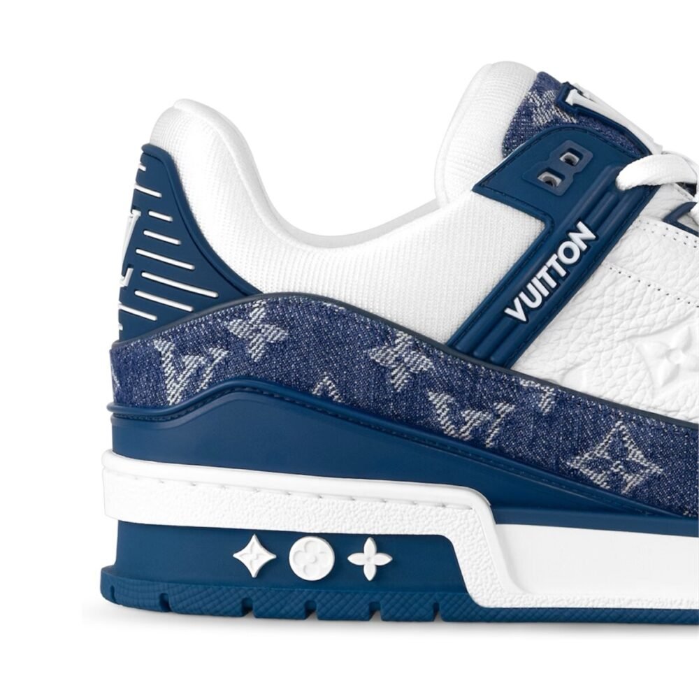 Louis Vuitton LV Trainer Monogram Denim White Blue - Image 5