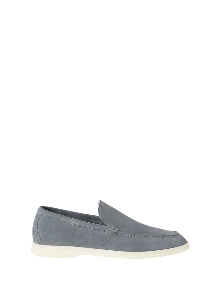 Loro Piana Summer Walk Loafer Suede Frozen Blue