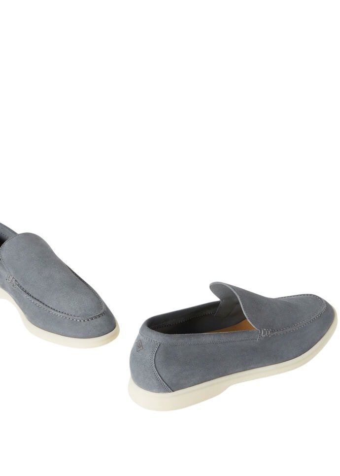 Loro Piana Summer Walk Loafer Suede Frozen Blue - Image 5