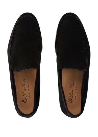 Loro Piana Summer Walk Loafer Suede Black - Image 4