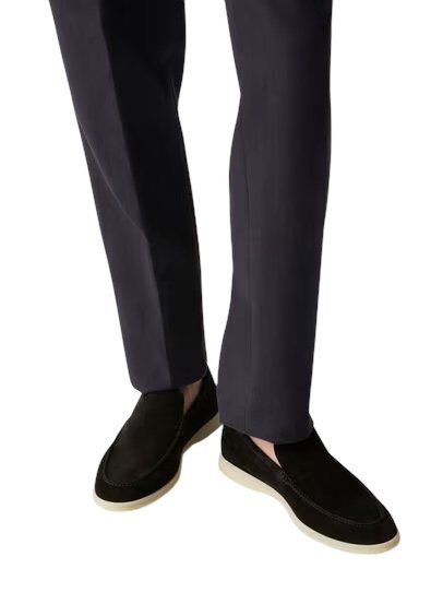 Loro Piana Summer Walk Loafer Suede Black - Image 6