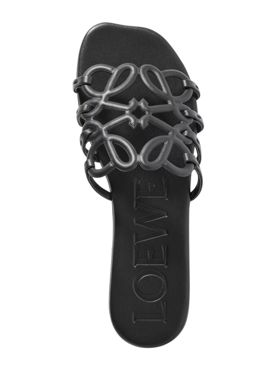 Loewe Petal Anagram slide black in soft calfskin - Image 3