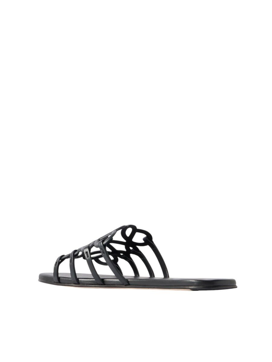 Loewe Petal Anagram slide black in soft calfskin - Image 2