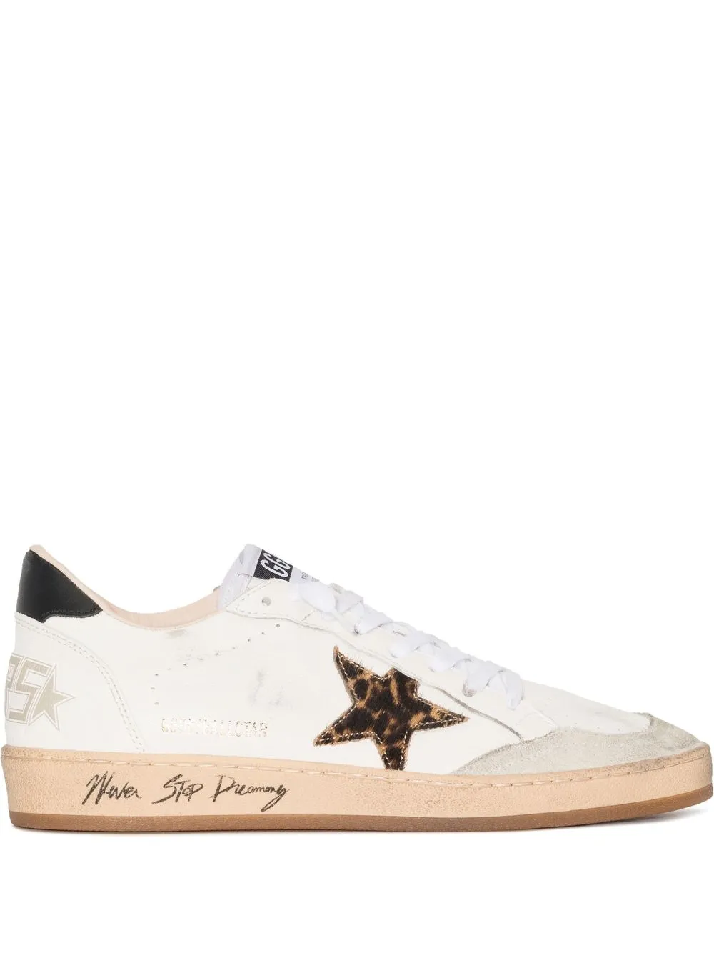 Ball Star with leopard print pony skin star and black heel tab